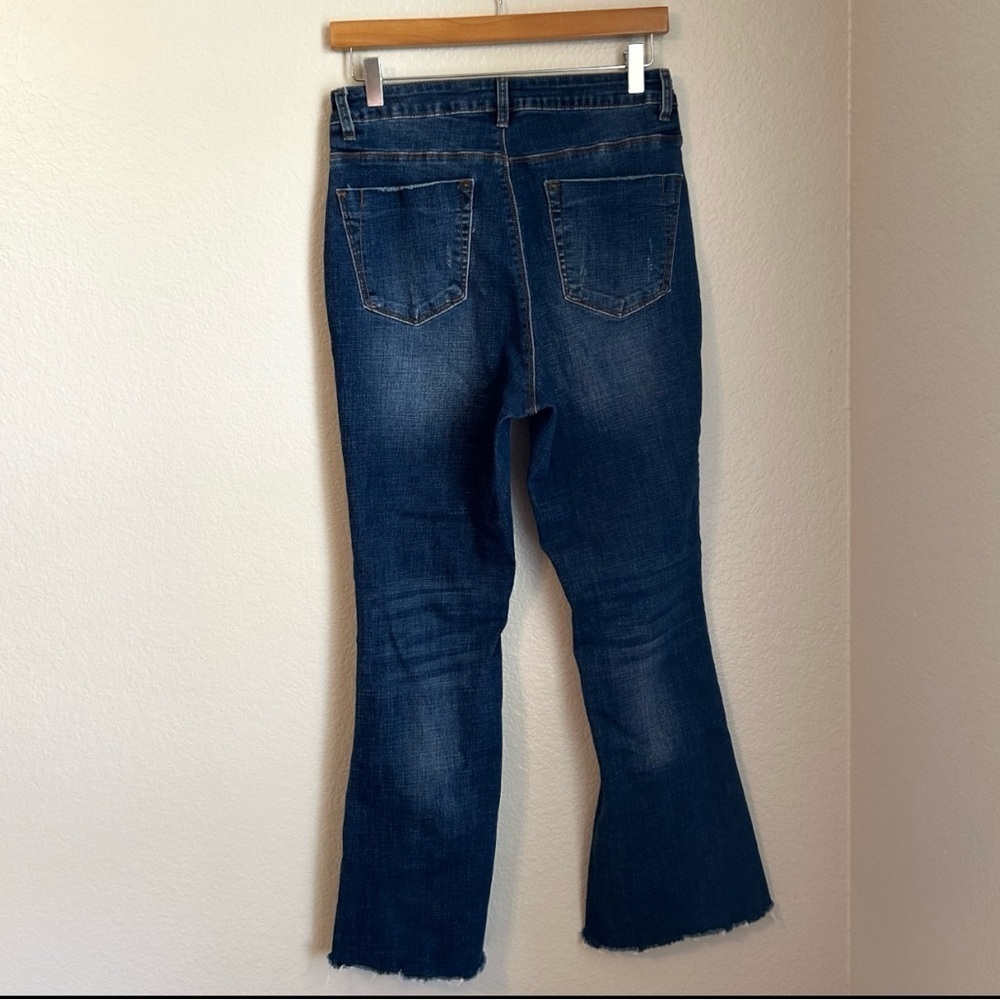 A Loves A Womens Flare Jeans Size 30 Dark Wash HighRise Stretch Denim Boho Retro - Picture 5 of 7